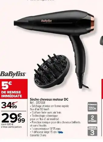 Carrefour Market Sèche cheveux moteur DC offre