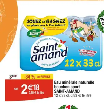 Cora x Carrefour SAINT-AMAND Eau minérale naturelle bouchon sport offre