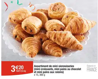 Cora Assortiment de mini viennoiseries (mini croissants, mini pains au chocolat et mini pains aux raisins) offre