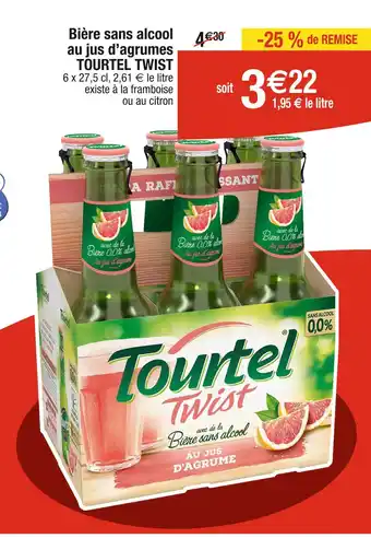 Cora x Carrefour TOURTEL TWIST Bière sans alcool au jus d’agrumes offre