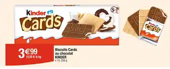 Cora KINDER Biscuits Cards au chocolat offre