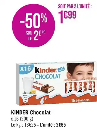 Géant Casino KINDER KINDER Chocolat offre