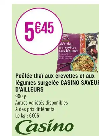 Géant Casino CASINO SAVEURS D’AILLEURS Poêlée thaï aux crevettes et aux légumes surgelée offre