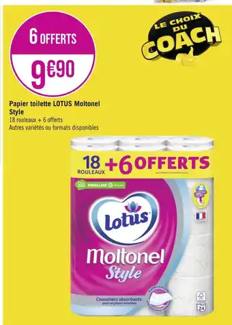 Géant Casino LOTUS Papier toilette Moltonel Style offre