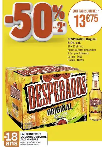 Géant Casino DESPERADOS DESPERADOS Original 5,9% vol offre