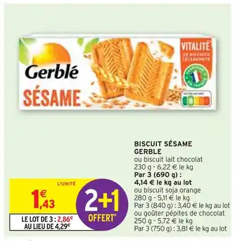Intermarché GERBLE BISCUIT SÉSAME offre