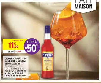 Intermarché ESPRITZLIBRE LIQUEUR APERITIVO BASE POUR SPRITZ offre