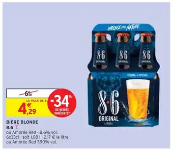 Intermarché 8.6 BIÈRE BLONDE offre