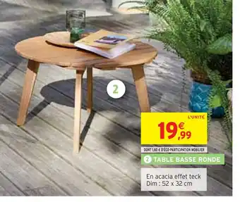 Intermarché TABLE BASSE RONDE offre