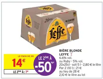 Intermarché LEFFE BIÈRE BLONDE offre