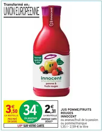 Intermarché INNOCENT JUS POMME/FRUITS ROUGES offre