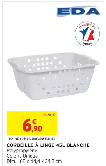 Intermarché EDA CORBEILLE À LINGE 45L BLANCHE offre