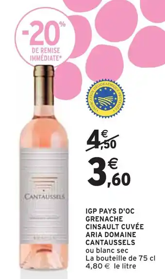 DOMAINE CANTAUSSELS IGP PAYS D'OC GRENACHE CINSAULT CUVÉE ARIA
