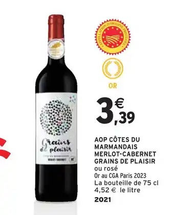 Intermarché GRAINS DE PLAISIR AOP CÔTES DU MARMANDAIS MERLOT-CABERNET offre