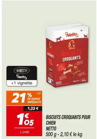 Netto NETTO BISCUITS CROQUANTS POUR CHIEN offre