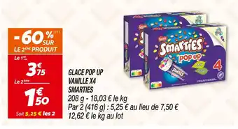 Netto SMARTIES GLACE POP UP VANILLE X4 offre