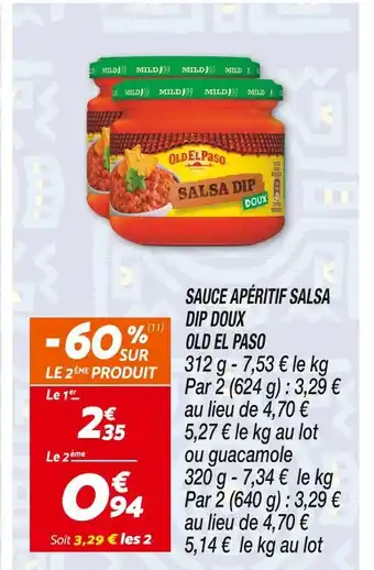 OLD EL PASO SAUCE APÉRITIF SALSA DIP DOUX
