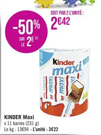 Casino Supermarchés KINDER KINDER Maxi offre