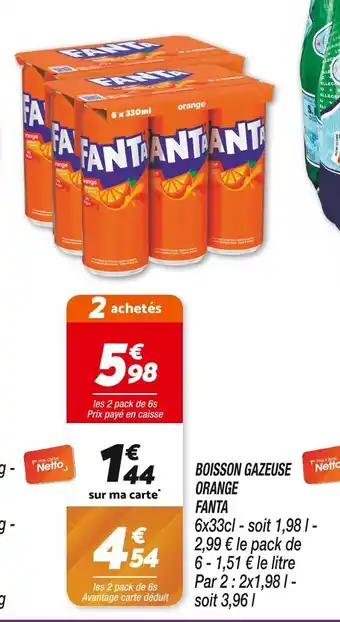 Netto FANTA BOISSON GAZEUSE ORANGE offre