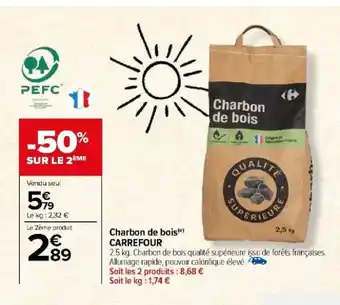 Carrefour Charbon de bois offre