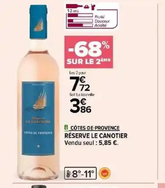 Carrefour CÔTES-DE-PROVENCE RÉSERVE LE CANOTIER offre
