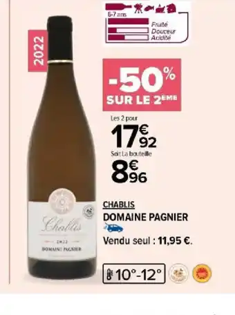 Carrefour CHABLIS DOMAINE PAGNIER offre