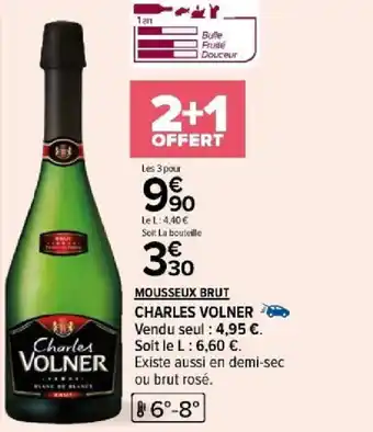 Carrefour MOUSSEUX BRUT CHARLES VOLNER offre