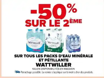 Carrefour SUR TOUS LES PACKS D'EAU MINÉRALE ET PÉTILLANTE WATTWILLER offre