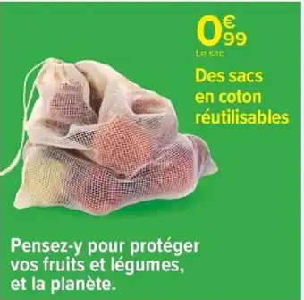 Carrefour Des sacs en coton réutilisables offre