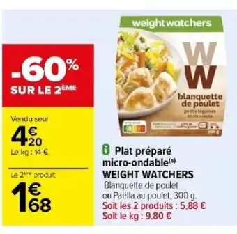 Plat préparé micro-ondable(s) WEIGHT WATCHERS
