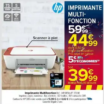 Carrefour Imprimante Multifonction Réf.: HP DESKJET 2723E offre
