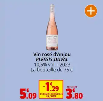 Coccimarket Vin rosé d'Anjou PLESSIS-DUVAL 10,5% vol. - 2023 La bouteille de 75 cl offre