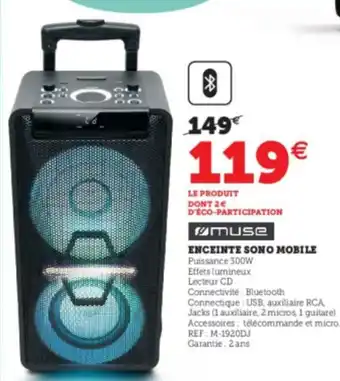 Super U Enceinte Sono Mobile offre