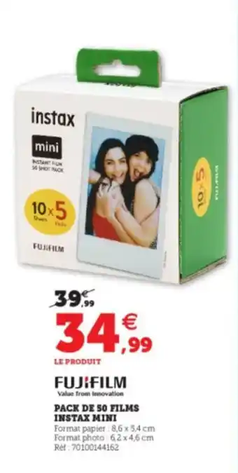Super U Pack de 50 Films Instax Mini offre