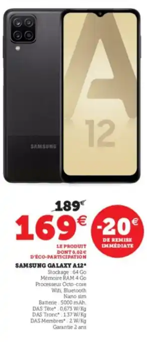 Super U Samsung Galaxy A12 offre