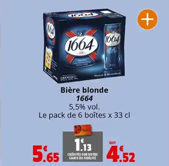 Coccinelle Supermarché Bière blonde 1664 offre