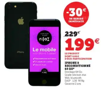 Super U Iphone 8 Reconditionné 64 Go offre