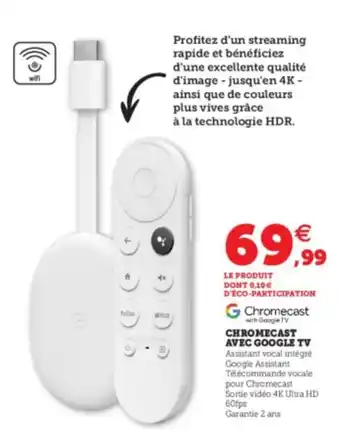 Super U Chromecast Avec Google TV offre