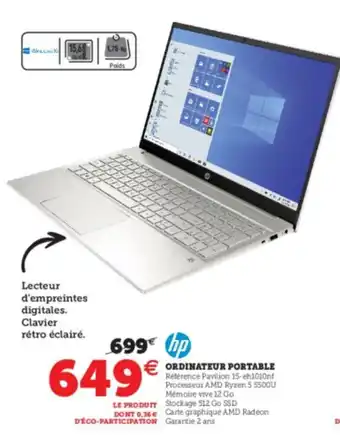 Super U Ordinateur Portable offre