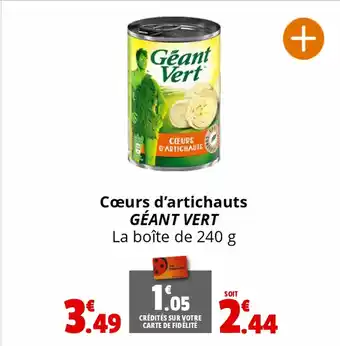Coccinelle Supermarché Cœurs d'artichauts GÉANT VERT offre