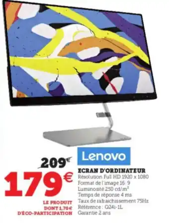 Super U Ecran d'Ordinateur offre