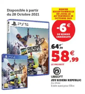 Super U Jeu Riders Republic offre