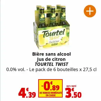 Coccinelle Supermarché Bière sans alcool Jus de citron TOURTEL TWIST offre