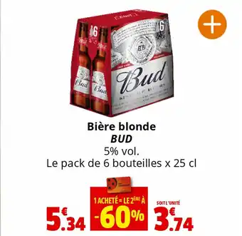 Coccinelle Supermarché Bière blonde BUD offre