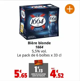 Coccinelle Supermarché Bière blonde 1664 offre