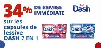 Coccinelle Supermarché sur les capsules de lessive DASH 2 EN 1 offre