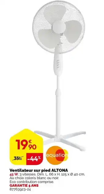 Weldom Ventilateur sur pied ALTONA offre