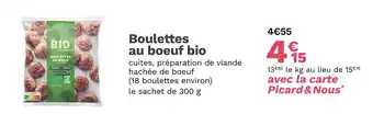 Picard Picard Boulettes au boeuf bio offre