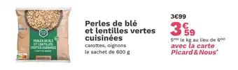 Picard Picard Perles de blé et lentilles vertes cuisinées offre