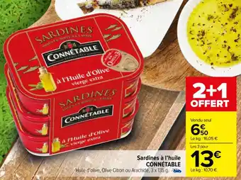 Carrefour Market Sardines à l'huile CONNÉTABLE offre